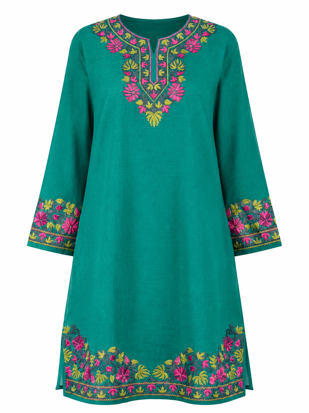 Kashmir Aari cotton Co-Ord Set | Dark Teal
